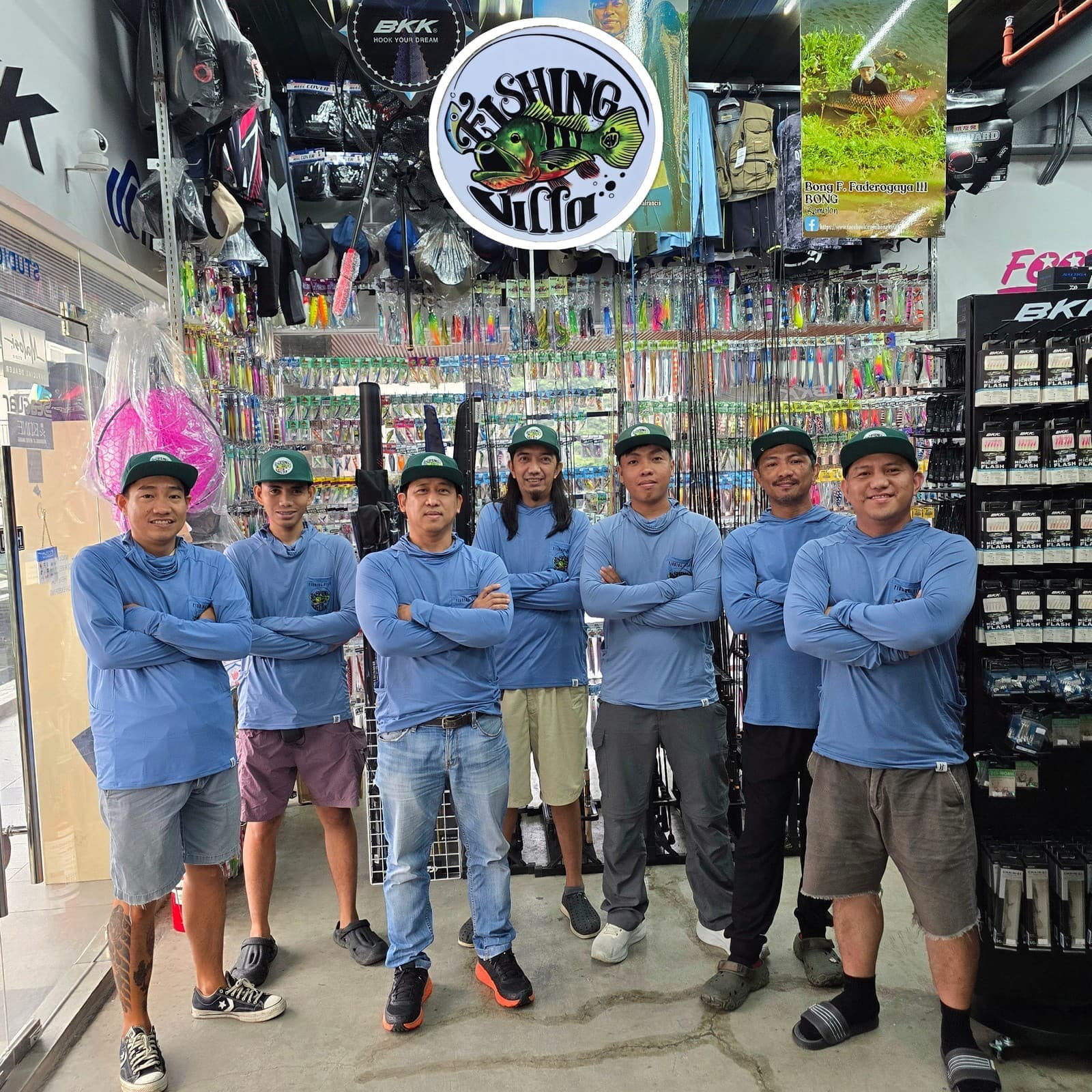 The Fishing Villa team behind the counter of the Quezon City shop