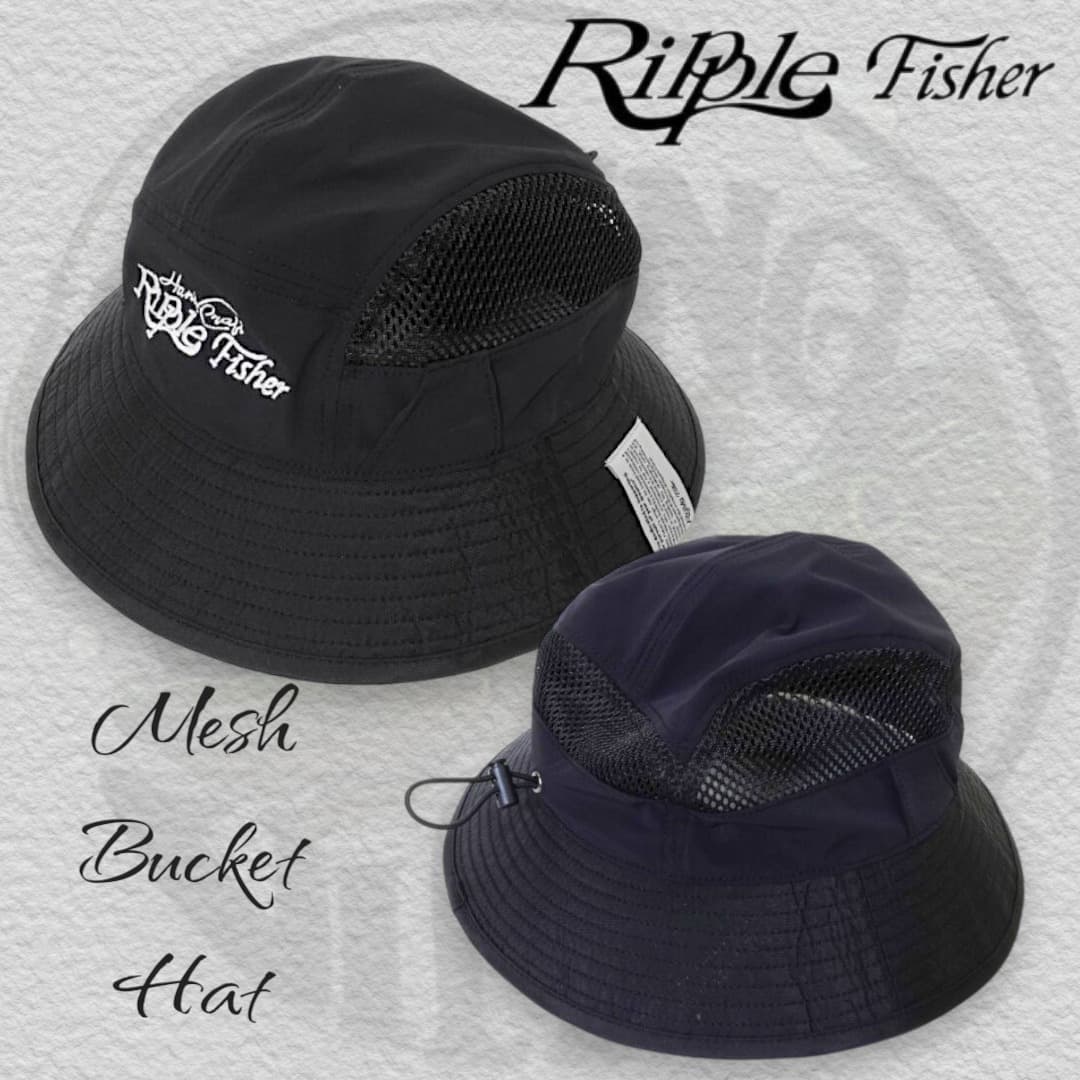 Ripple Fisher mesh bucket hat black