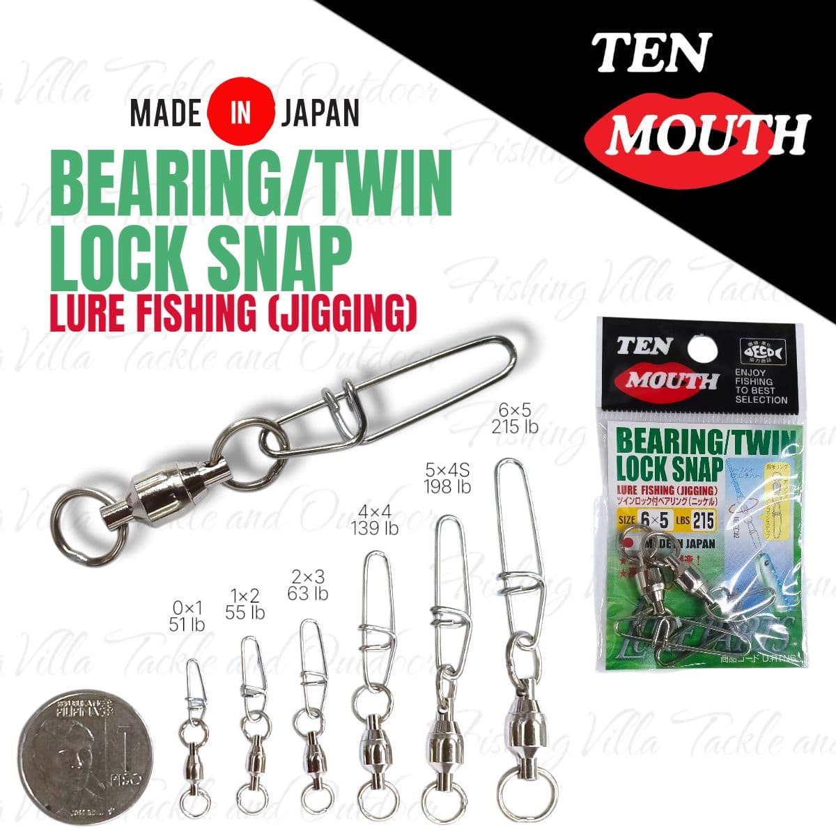 Ten Mouth Bearing/Twin Lock Snap