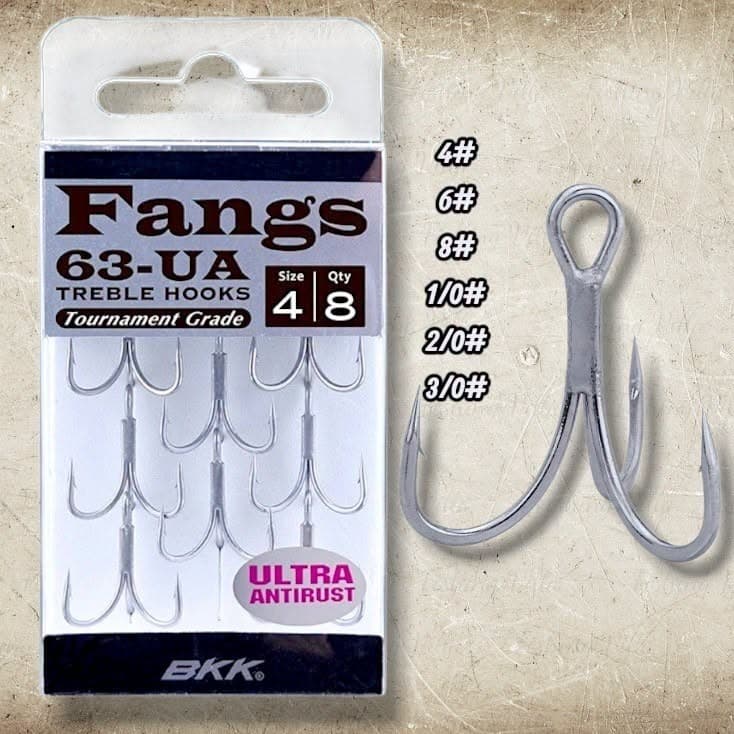 BKK Fangs 63-UA Treble Hooks Tournament Grade